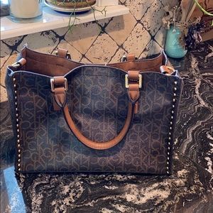 brown calvin klein handbag